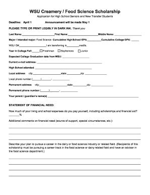 Delbert J. Hayes Accounting Scholarship Application.